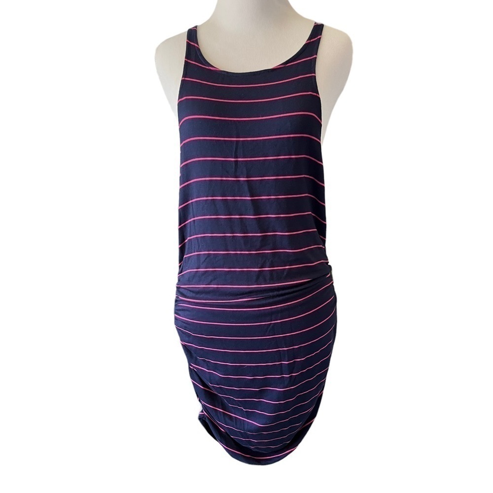 Saint Grace Stretchy Blue pink Jersey Striped Dress Women's M